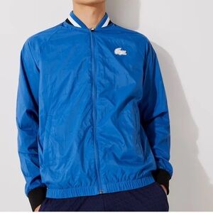 Lacoste Men's Lightweight  water repellent  full zip Blue Varsity Jacket